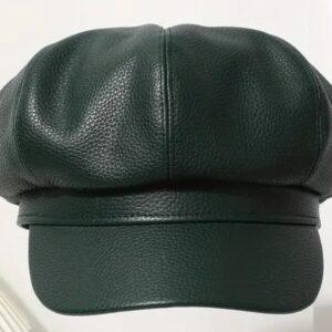 Urban Edge Bottle Green Leather Cap