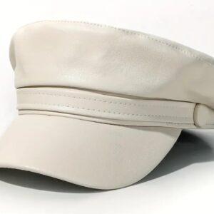 The Monarch White Leather Crown