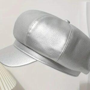 The Silver Pulse Leather Cap
