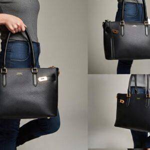 The Valentina – Black Birkin-Style Leather Handbag